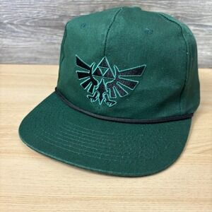 Zelda Hat Cap Snap Back Green Black Rope One Size Adjustable‎